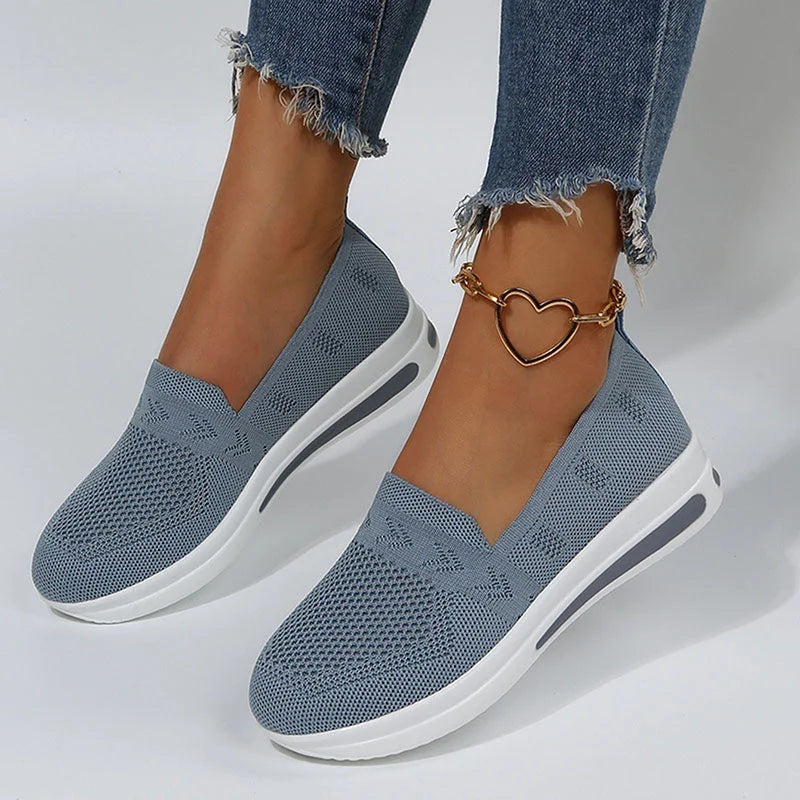 Women's Sneakers Flyknit Shoes Daily Indoor Wedge Heel Round Toe Casual main image 0