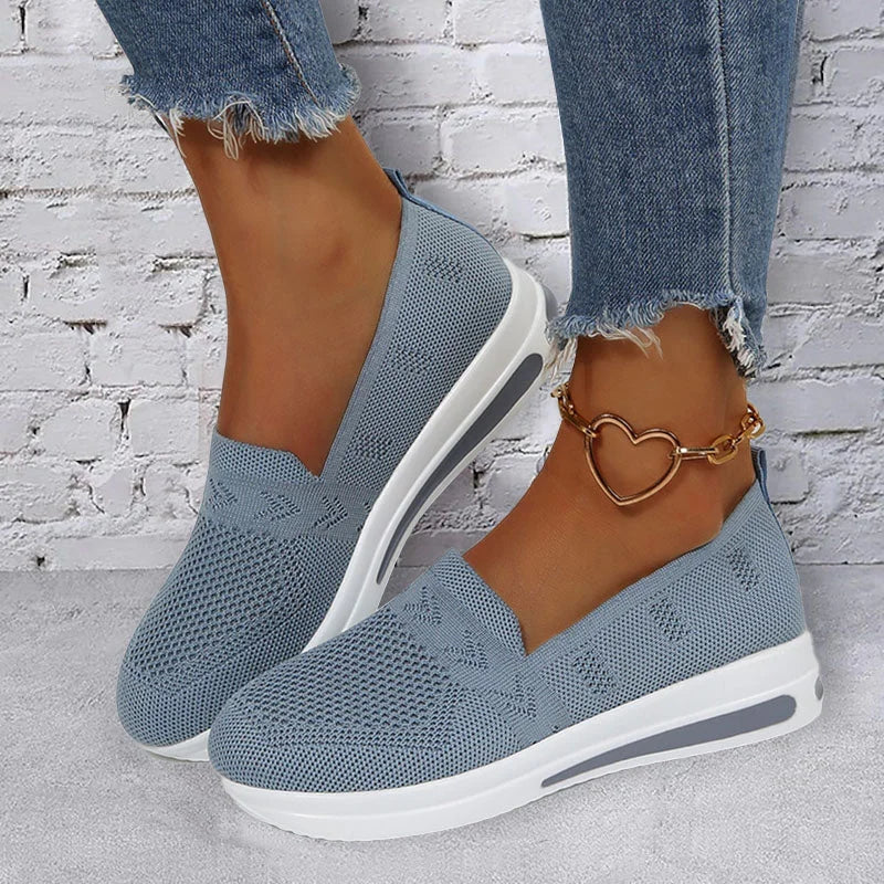 Women's Sneakers Flyknit Shoes Daily Indoor Wedge Heel Round Toe Casual main image 1