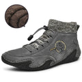 Cuzcare Plush Ankle Boots For Men Woolen Collar Orthopedic Shoes